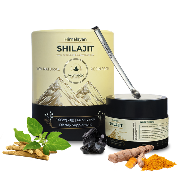 Natural Himilayan Shilajit Resin with Ashwagandha, Gokshura, Curcumin & Safed Musli